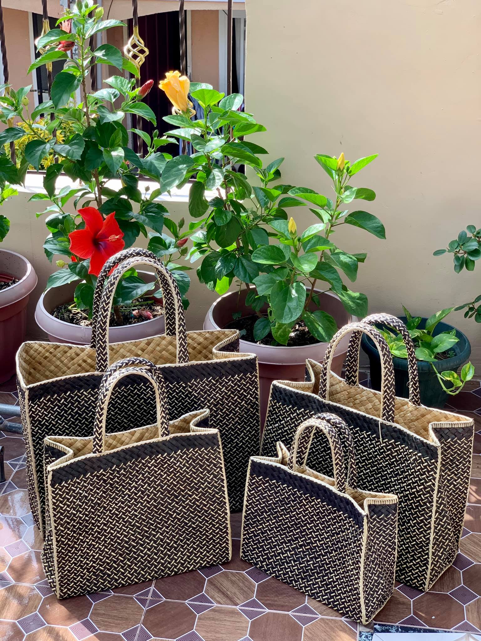 Set of 4 pandan bayong bags