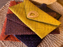Load image into Gallery viewer, Handwoven envelope pandan wallets with callar mother of pearl charm
