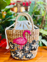 Load image into Gallery viewer, Embroidered seagrass bags
