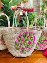 Load image into Gallery viewer, Embroidered seagrass bags