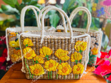 Load image into Gallery viewer, Embroidered seagrass bags