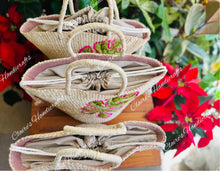 Load image into Gallery viewer, Embroidered seagrass bags