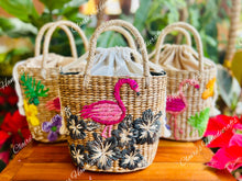 Load image into Gallery viewer, Embroidered seagrass bags