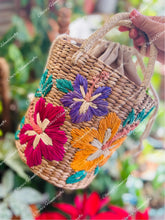 Load image into Gallery viewer, Embroidered seagrass bags