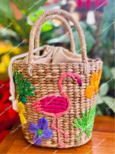 Load image into Gallery viewer, Embroidered seagrass bags