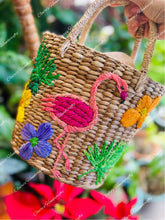 Load image into Gallery viewer, Embroidered seagrass bags