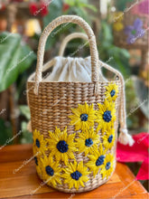Load image into Gallery viewer, Embroidered seagrass bags