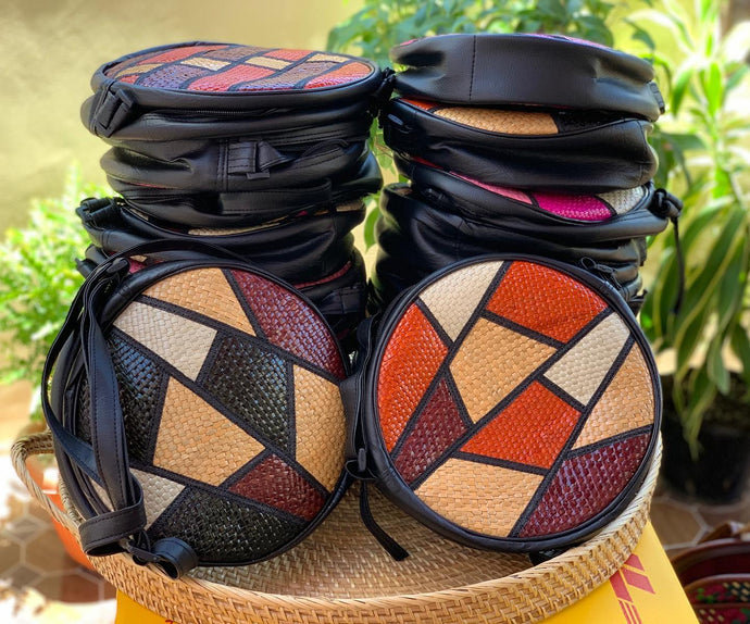 Handwoven sabutan sling bags bound...