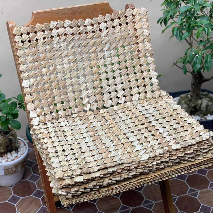 Handwoven eyelet pandan rectangular placemats...