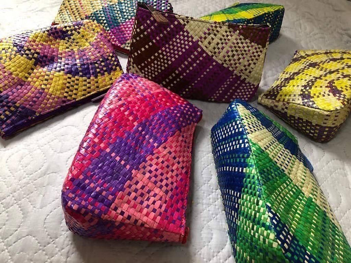 Sabutan cosmetics bags #handwovenbag #claireshandicrafts...