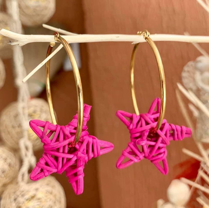 Star-shaped rattan in stainless steel...