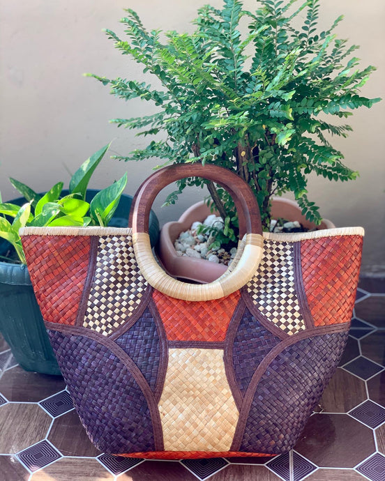 Handwoven pandan bag  #handwovenbagsupplier...