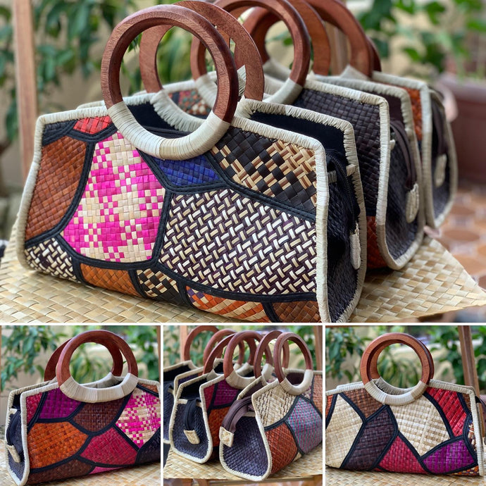 Handwoven pandan handbags bound for...