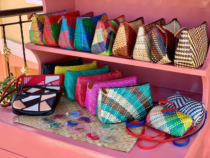 Handwoven sabutan cosmetics bags and...