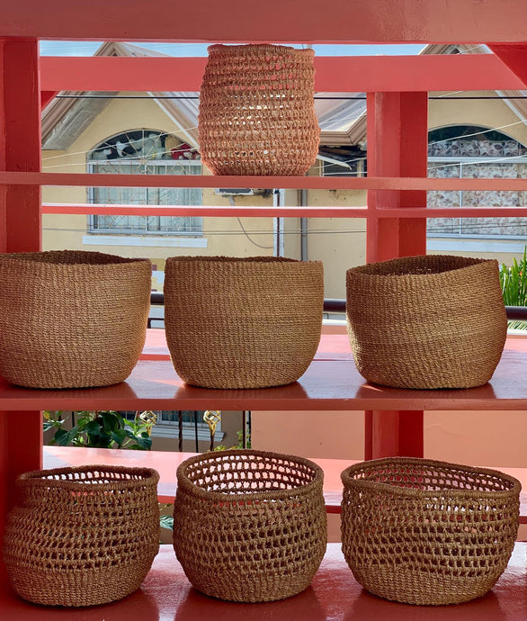 Handwoven abaca planters bound for...
