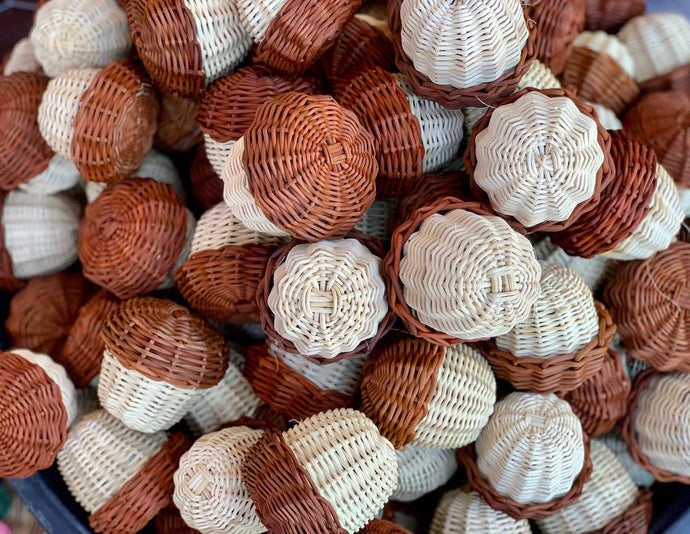 250 pieces of handwoven acorns...