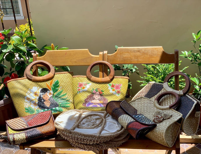 Handwoven pandan and abaca bags...
