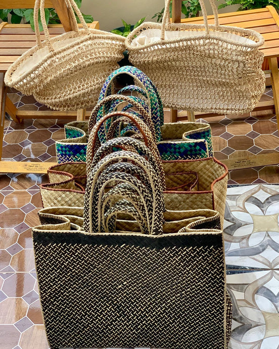 Handwoven abaca bags and 3...