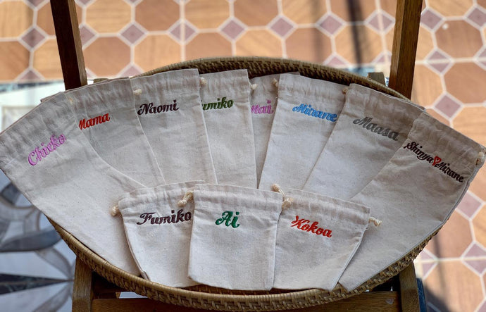 Personalized canvas pouches bound for...