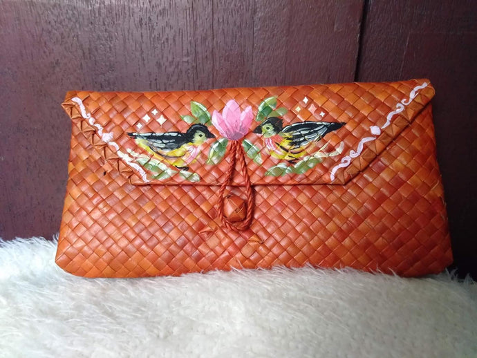 Hand-painted pandan wallet. #pandanwallet #handpaintedbag...