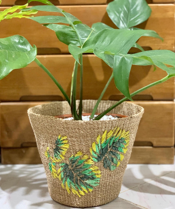 Embroidered abaca planters #planters #abacaplanters...