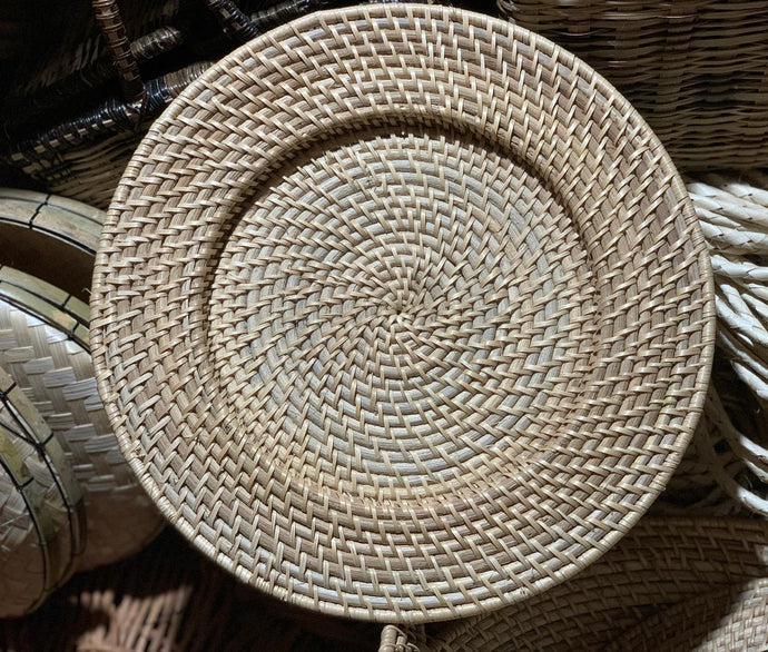 Rattan charger plates #rattansupplier #rattanplacemats...