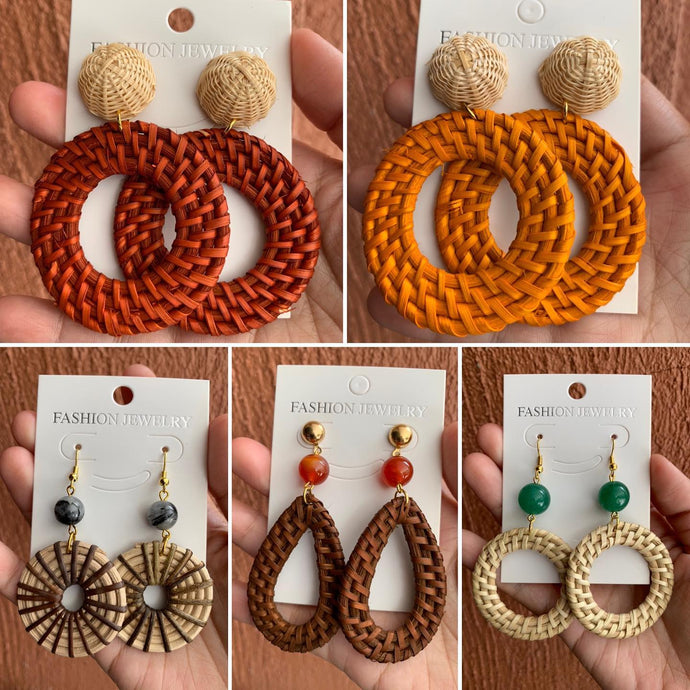 We accept custom orders. #rattanearrings...