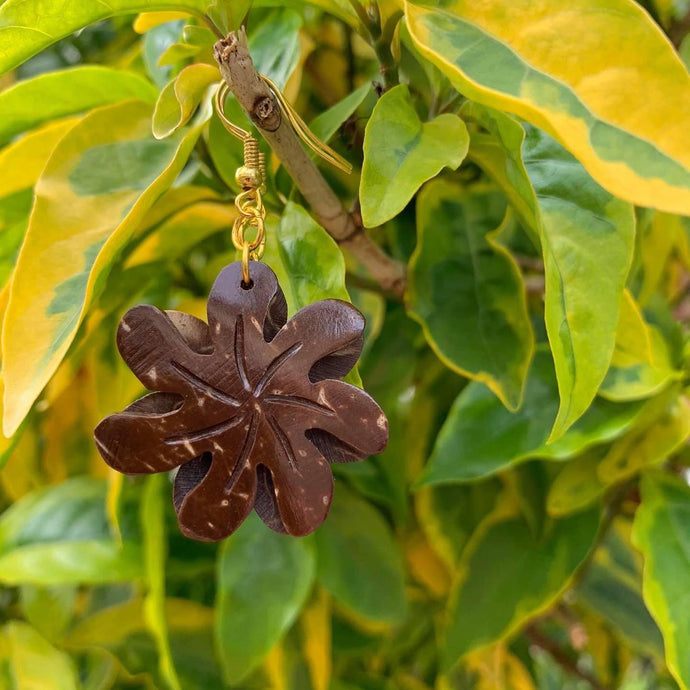 Hand-carved coconut shell earrings #coconutshellearrings...