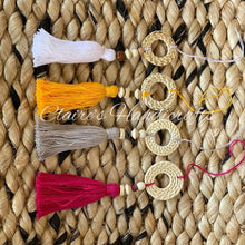 Load image into Gallery viewer, Rattan + wooden beads + gemstone + tassel car diffusers

