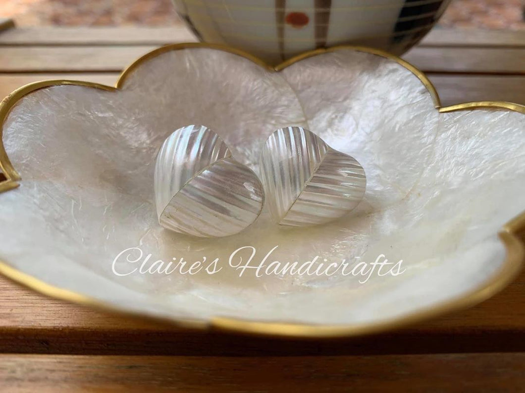 Troca heart stud earrings