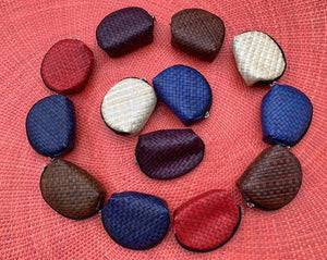 Handwoven pandan purses