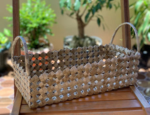 Handwoven eyelet pandan basket