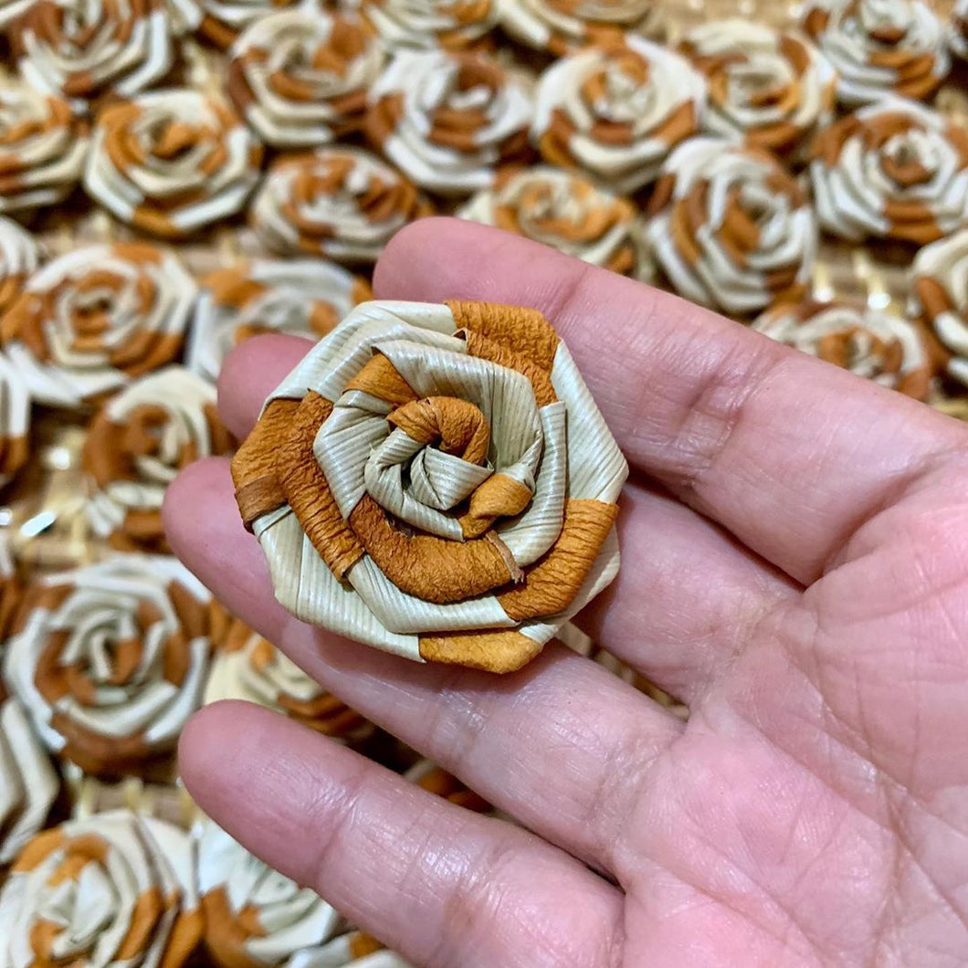 Handwoven pandan flowers