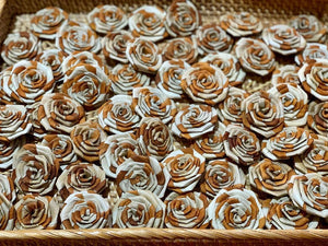 Handwoven pandan flowers
