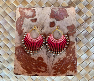 Beaded macrame earrings
