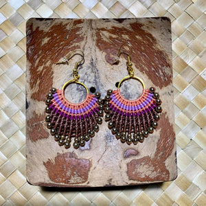 Beaded macrame earrings
