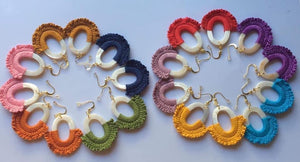 Mother of pearl crocheted earrings