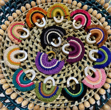 Load image into Gallery viewer, Mother of pearl macrame earrings
