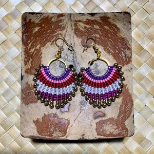 Beaded macrame earrings