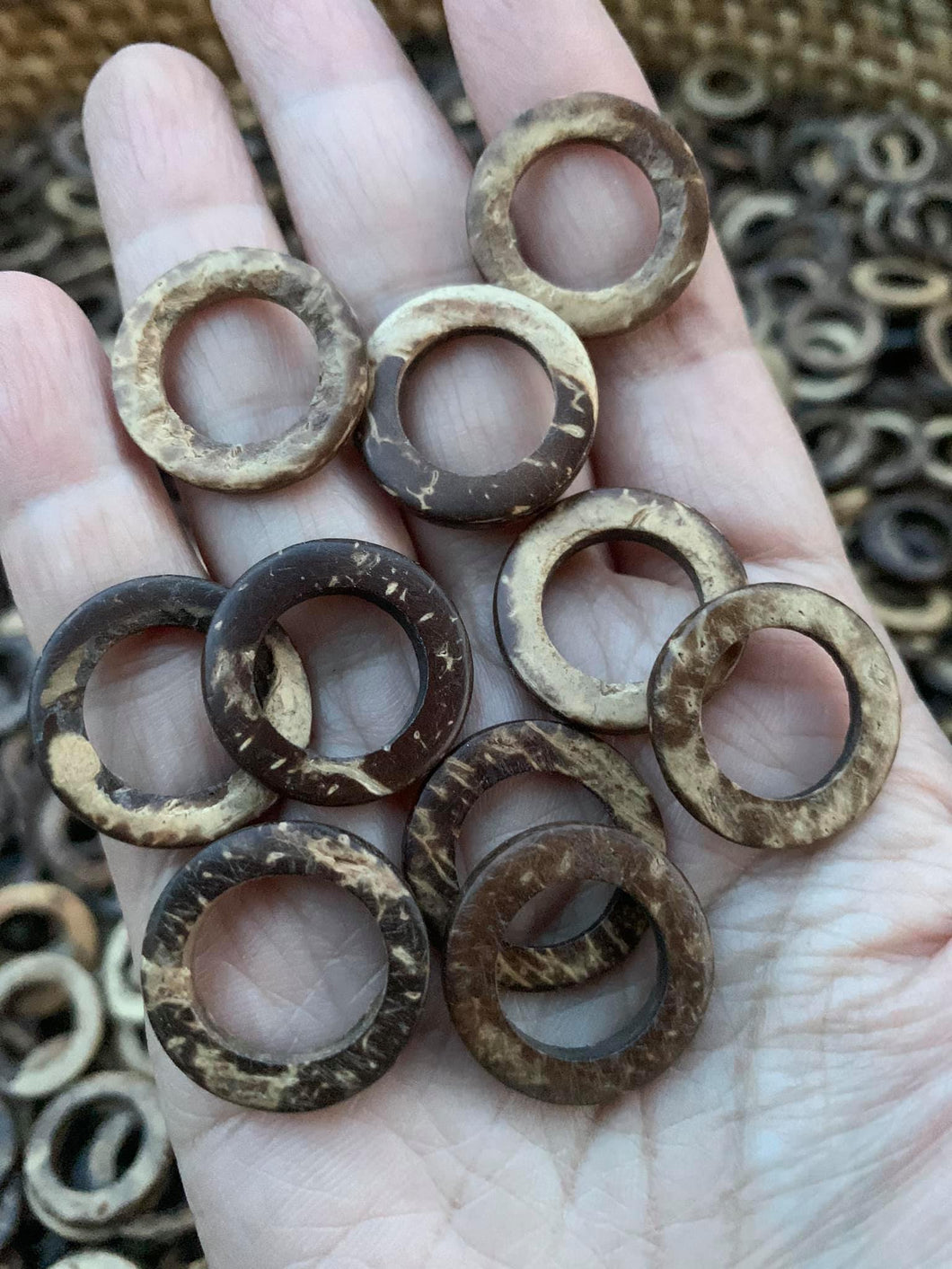 Coconut shell rings