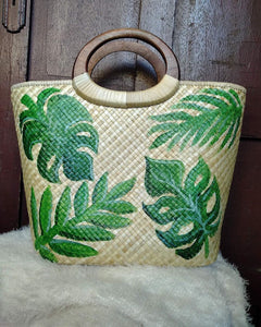 Hand-painted pandan bag