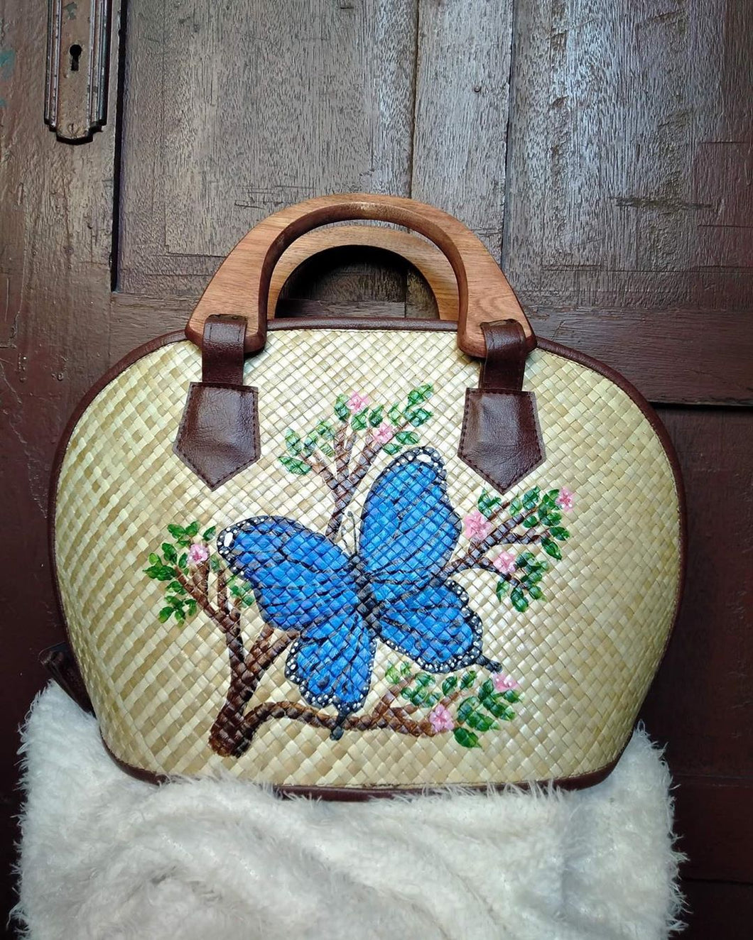 Hand-painted pandan bag