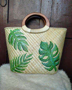 Hand-painted pandan bag