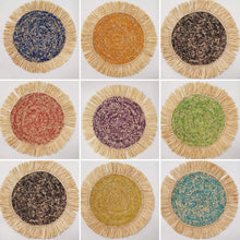 Load image into Gallery viewer, 38cm crocheted raffia placemats
