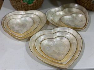 Set of three capiz plates/trays