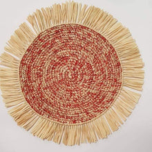 Load image into Gallery viewer, 38cm crocheted raffia placemats
