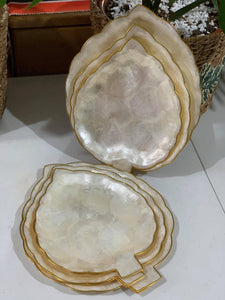 Set of three capiz plates/trays