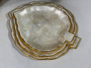 Set of three capiz plates/trays