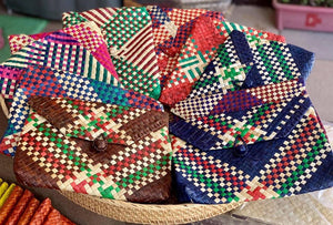 Handwoven pandan wallets