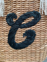 Load image into Gallery viewer, Monogram embroidered bancuan bag with handwoven cloth handle
